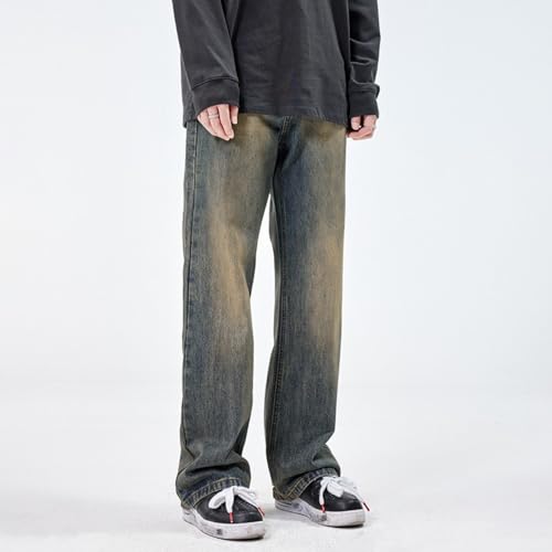 Jeans Pants Trousers Denim Spring and Autumn High Street Dirty Men's Micro Horn2