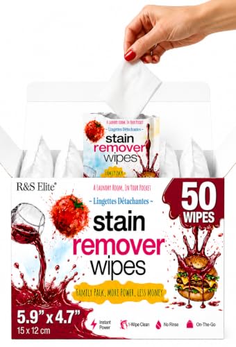 Stain Remover Wipes 50 Count Individually Wrapped Instant Stain Remover