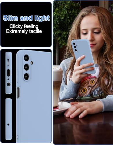 Image of DIZORO Microfiber Candy Case Compatible for Samsung A15 5G Smooth Touch Cushion Liquid Soft Silicone Gel Rubber Phone Cases Non-Slip Full Body Protective Shockproof Back Cover (Sierra Blue.)