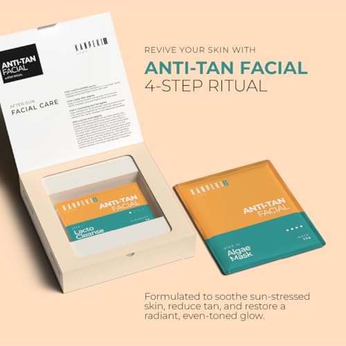 Image of Kanpeki Anti-Tan Facial Kit - 4-Step Skincare Ritual for Tan Removal, Skin Brightening, Hydration, Soothing Sun-Stressed Skin & Boosting Natural Glow | Aloe Vera, Lemon, Turmeric Infused - 48g