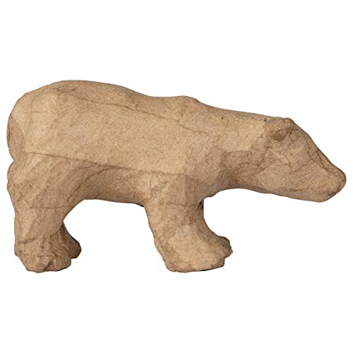Décopatch AP190C - Un support en papier brun pulpé 12x5x6 cm, Ours polaire