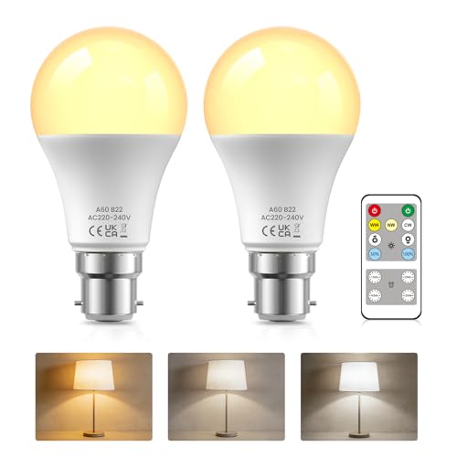 HeatingLux B22 Bayonet Remote Control Light Bulb Dimmable Bayonet Led Bulb