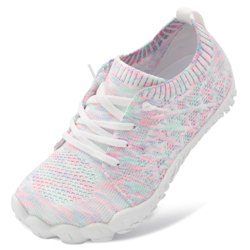 JOINFREE Kids Barefoot Shoes Girls Wide Slip On Shoes Big Kids Breathable Anti-Slip Hiking Sneakers Zero Drop Toddler Walking Climbing Shoe Indoor Outdoor Size 3