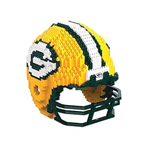 FOCO Green Bay Packers NFL 3D BRXLZ Puzzle Replica Helmet Set, one size