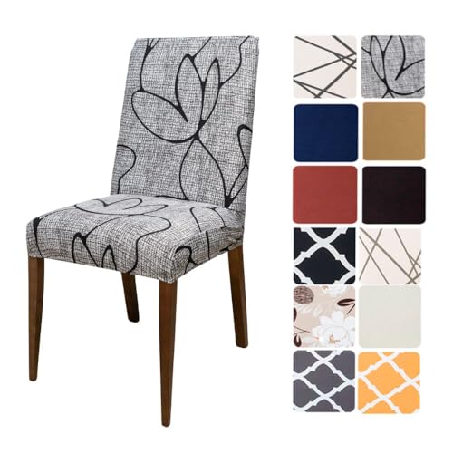 Kit 4 Capas Cadeira De Jantar Tecido Spandex Importado Elástico - Várias Estampas (Tulipa)