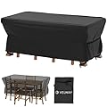 Velway Patio Furniture Cover Outdoor, Waterproof Rectangular Patio Table Chair Sofa Set Cover, 67”Lx37”Wx28”H, All Weather Oxford Tear-Resistant Material with Zipper Carrying Bag Windproof Buckles