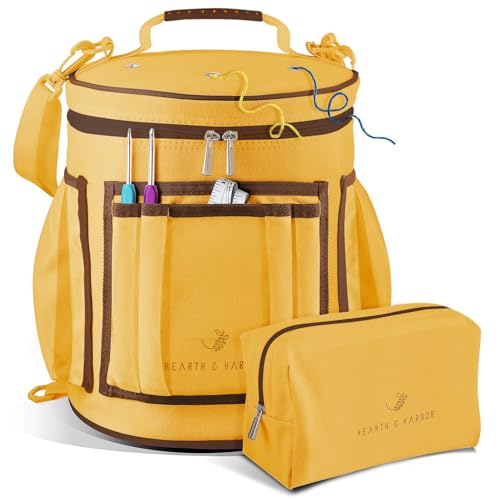 Durable Knitting Bag Organizer Canvas Crochet...
