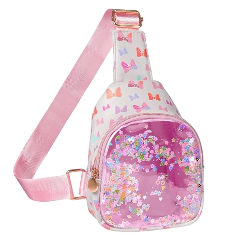 Image of COSHAYSOO Little Girl Bow Purse Cute Sling Crossbody Bag for Toddler Preschool Kids Girls 2 3 4 5 6 Year Old Birthday Graduation Gifts Fashion Summer Beach Vacation Essentials Pink Accessories | Bow Print