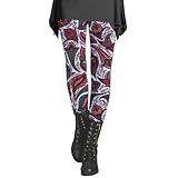 Genérico Pantalon Chandal Mujer Talla Grande Mallas Leggings de otoño e Invierno para Mujer, Pantalones elásticos con Estampado artístico de De úLtima Conjunto Pantalon Y Blusa Mujer (Pink, XXXL)