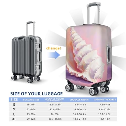 Single Conch Shell Elastic Travel Luggage Covers Dustproof Scratch-Resistant Suitcase Protector Fit 22-24 Inch4