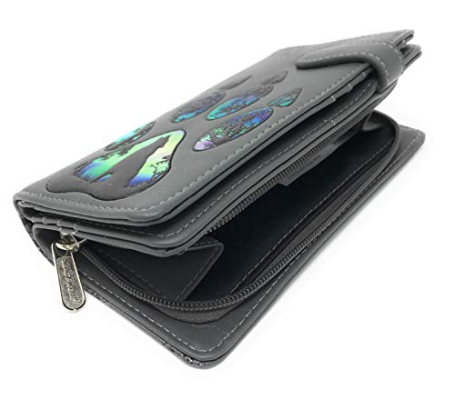Shag Wear Wolf Paw Large Animal Wallet for Women and Teen Girls Vegan Faux Leather 7" Dark Grey3