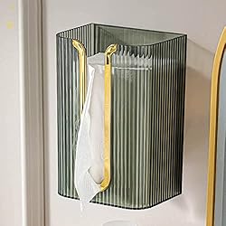 Dispensador De Servilletas De Pared Dispensador de Toallas de Papel montado en la Pared, Soporte de Papel higiénico para baño, dispensador de servilletas para el hogar (Verde)