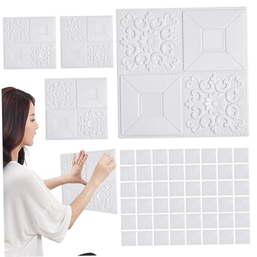 Paneles de pared 3D impermeables espuma decorativa papelón de pared 50 piezas 35x35cm 3