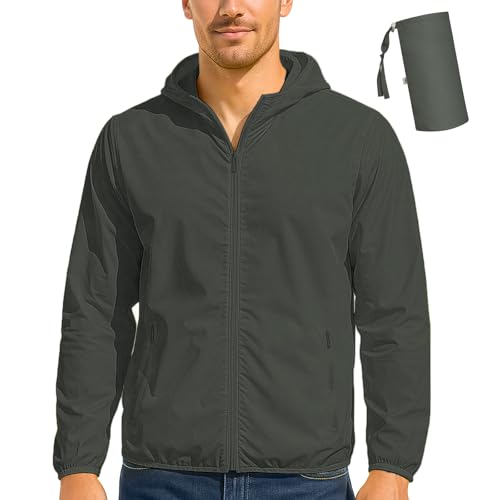Men's UPF 50+ Light Jacket Full Zipper, Sun Protection Hoodie Jacket Long Sleeve Lightweight, Fishing,Outdoor Running