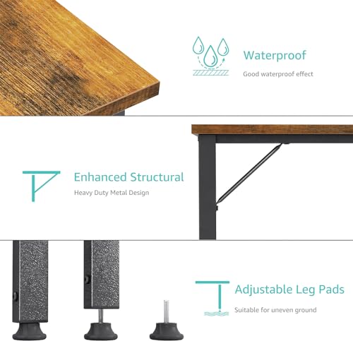 Lufeiya LFY-LS-BROWN-40 Small L Shaped Desk With Power Outlet Shelves thumb #9