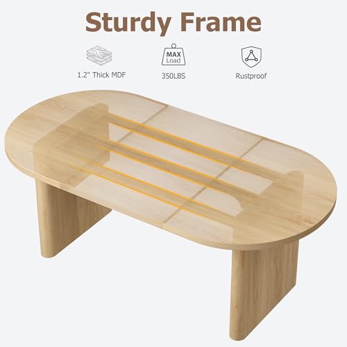 IDEALHOUSE Oval Dining Table for 6-8, Large Dining Room Table with Hick Table Top and Sturdy Frame for Large Families, Round Kitchen Table for Dining Room, Kitchen, or Living Room by IDEALHOUSE - Image 3