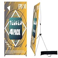TECKED X Banner Stand Adjustable Fit Banner 23 x 63 to 32 x 78 Inch, Portable Travel Bag, Bigger, More Adaptable Advertising, Stores, Tradeshow, Restaurant, Event, Birthday & Party