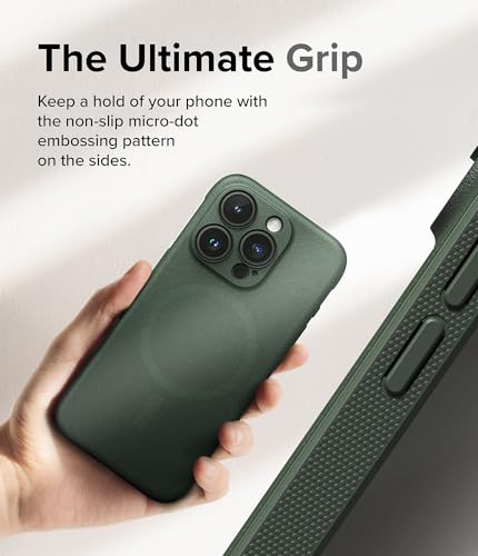 Image of Ringke Onyx Magnetic Compatible with iPhone 15 Pro Case Back Cover [Powerful Magnetic] Military-Grade Protection TPU Shockproof Rugged Bumper Full Protection - Dark Green
