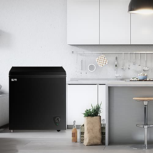 Chest Freezer Deep Freezer for Garage 5.0 Cu.Ft Compact Freezer Only Adjustable 7 Thermostat and Removable Basket Energy Saving for Garage Basement Dorm Apartment Kitchen Business
