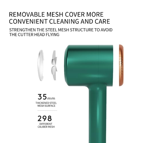 Image of Fabric lint Remover, 4-Speed Adjustment, Easily Handles Clothes of Different Materials, smoothes Out Hair Balls and Makes Clothes Smooth as New (Green)