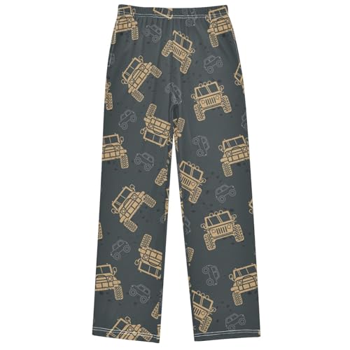 Boy's Pants Truck Car Jogger Pants Elastic Waist Long Bottoms Trousers with Pockets 6-14 Years