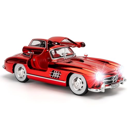 Auto de colección 1:24 300SL vintage rojo miniatura 1