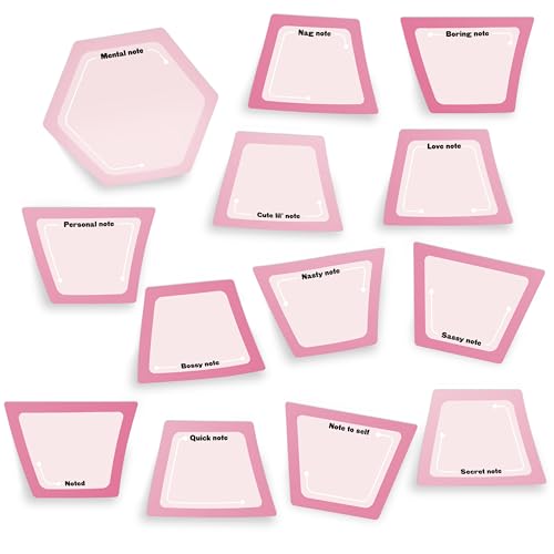 Bille de notes adhésives Knock Knock : 12 blocs trapézoïdaux et 1 hexagonal pour bureau