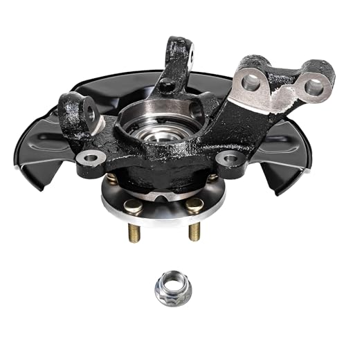Image of Detroit Axle - Front 4pc Steering Knuckles Kit for 03-08 Toyota Matrix, 2 Steering Knuckles & Wheel Bearing Hubs 2 Outer Tie Rods 2003 2004 2005 2006 2007 2008 [4-Wheel ABS] Replacement