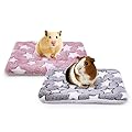 MICOOYO 2Pcs Small Animal Bed Mat - Fluffy Fleece Rabbit Bed, Pet Pad Mat for Rabbit Guinea Pig Squirrel Hamster (XS)