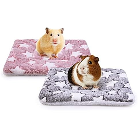 MICOOYO 2Pcs Fluffy Fleece Small Animal Bed Mat Cover