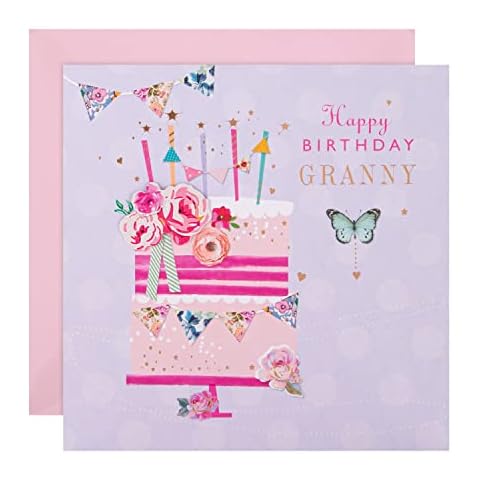 Tarjeta de cumpleaños para abuelita Hallmark - diseño clásico pastel y velas Cover