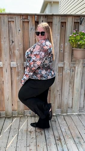 FOREYOND Plus Size Flare Leggings for Women with Pockets High Waist Yoga Pants Bootcut Bell Bottom Workout Leggings3