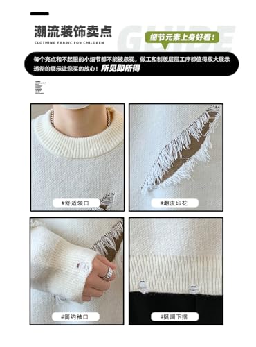 Mens Winter Round Neck Long-Sleeved Knitted Pullover Sweaters Casual Loose Sweater2