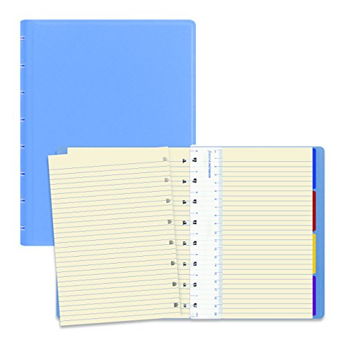Filofax Refillable Saffiano Notebook, A5 (8.25" X 5") Vista Blue - 112 Cream Moveable Pages - Index, Pocket And Page Marker (B115060U) #TOP1
