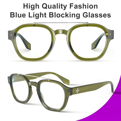 Image of VISOONE Fashion Round Blue Light Blocking Glasses for Women Man SANFORD