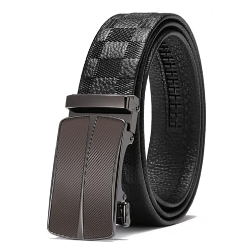 GOIACII Genuine Leather Ratchet Belt for Men Tactical Gun Belt Mens Golf Belt with Automatic Slide Buckle