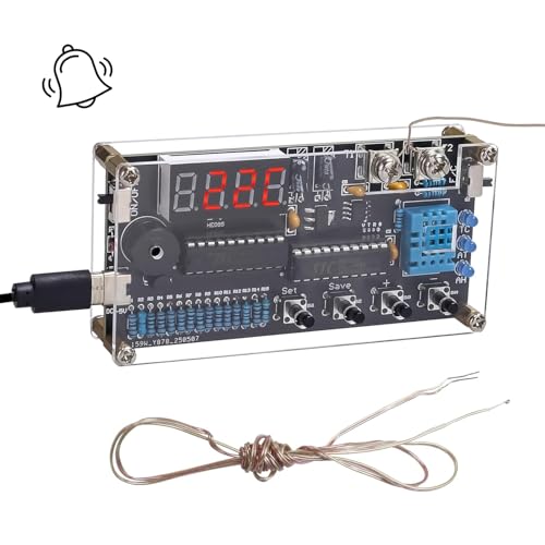 Lumenrix DIY Digital Thermometer Hygrometer Lötbausatz, K-Typ Thermoelement -50℃~450℃ mit Summer und LED-Anzeige, Elektronik Baukasten für STEM Bildung, Bastler, Garage oder Gewächshaus Lumenrix DIY Digital Thermometer Hygrometer Lötbausatz, K-Typ Thermoelement -50℃~450℃ mit Summer und LED-Anzeige, Elektronik Baukasten für STEM Bildung, Bastler, Garage oder Gewächshaus