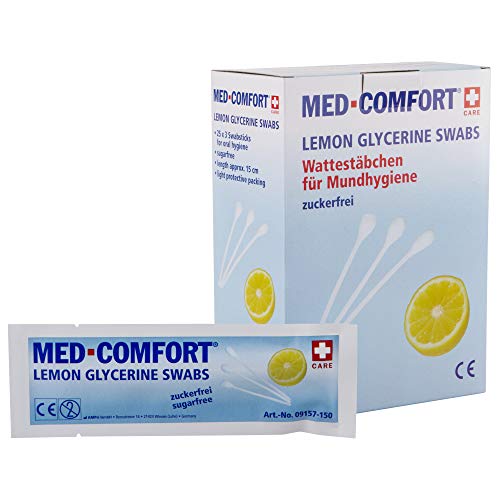 75 x Med Comfort bastoncillos Lemon para boca Higiene 10 o 15 cm de largo