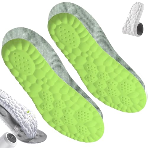 Vaylore Tennis Insoles, 2 Pairs Cloud Insoles for Men, Soft Steps Insoles, Effectively Relieve the Pain of Long-Distance Walking, Arch Support for Long-Term Standing Without Fatigue (Green, 10)