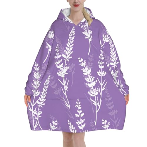 Flanelle violette et sweat-shirt couverture oversize femme motif lavande