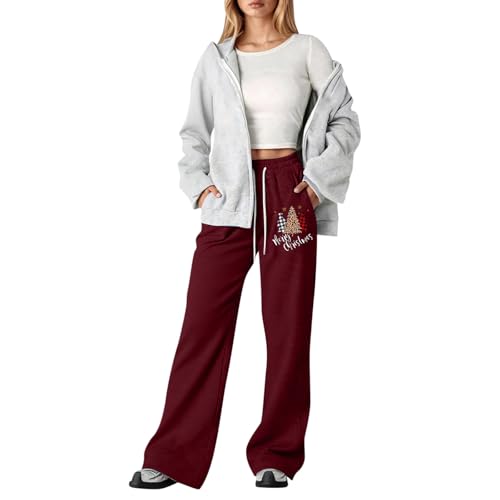 Girl's Christmas Tree Baggy Sweatpants Drawstring Straight Leg Athletic Trousers Joggers Elastic Waist Track Pants Pockets4