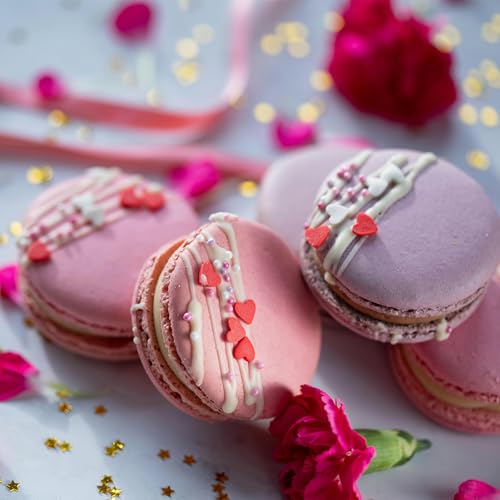 Image of Valentines Sprinkles, Red Heart Sprinkles for Cake Decorating | Edible Hearts for Baking, Ice Cream, Valentines Cupcake Topper, Christmas Grinch Cookie Decorations