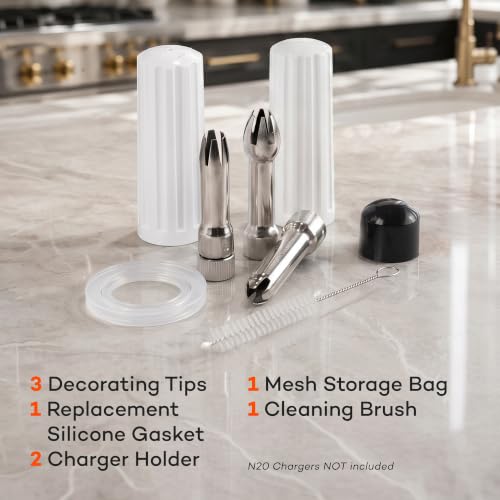 Image of EurKitchen Aluminum Whipped Cream Dispenser - White
