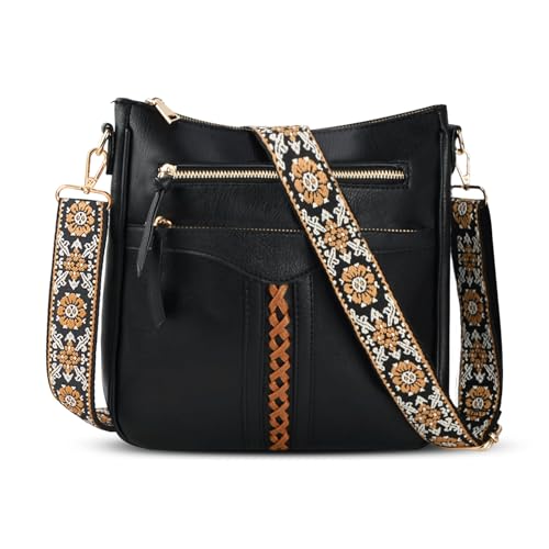 Ecofocet Sac Bandoulière Femme, Moyen Petit Sac a Main Femmes, Cuir PU Sacs Bandoulière avec Bandoulière Amovible Réglable, Femme Bandoulière avec...