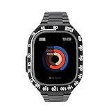 Daze (デイズ) Apple Watch ULTRA用バンド 49mm ステンレスケースSeries 8 ULTRAアーマー 保護 金属製バンパーケース 頑丈なプロテクター 落下や衝撃への耐性 (49mm ブラック)