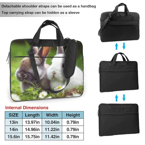 Pochette antichoc ordinateur portable motif deux petits lapins mignons