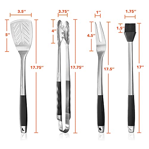 Set de 4 utensilios para asado en acero inoxidable miniatura 4