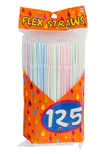 125 pitillos flexibles con rayas colores surtidos miniatura 1