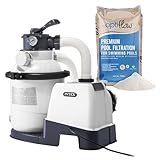 Ensemble de filtres pour piscine hors sol : le lot comprend une pompe de filtre à sable Krystal Clear de 1 500 GPH avec un sac de 22,7 kg de sable filtrant de piscine de qualité supérieure d'OptiFlow qui garantit une clarté exceptionnelle de l'eau en capturant efficacement la saleté, les débris et autres impuretés, gardant votre piscine intacte