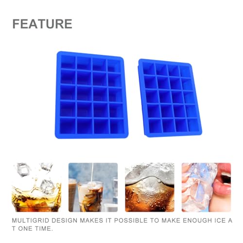 Set de 2 moldes de silicona para hielo, 20 cubos, azul miniatura 6